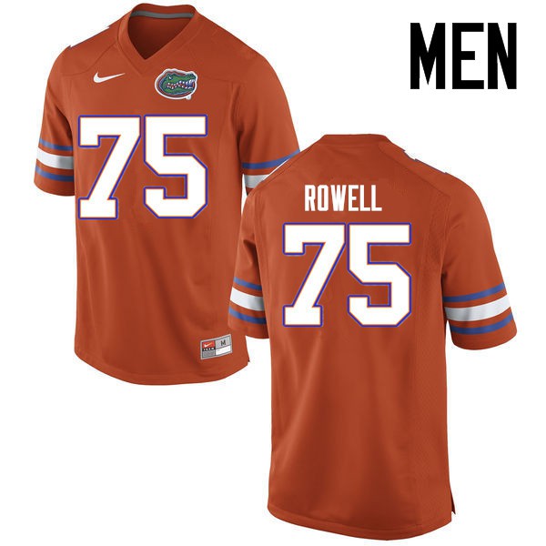Florida Gators Men #75 Tanner Rowell College Football Jersey Orange